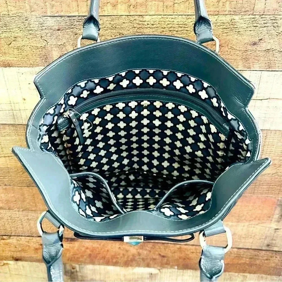 Kate Spade New York Patent Leather Gray Bow Tote - Picture 8 of 11